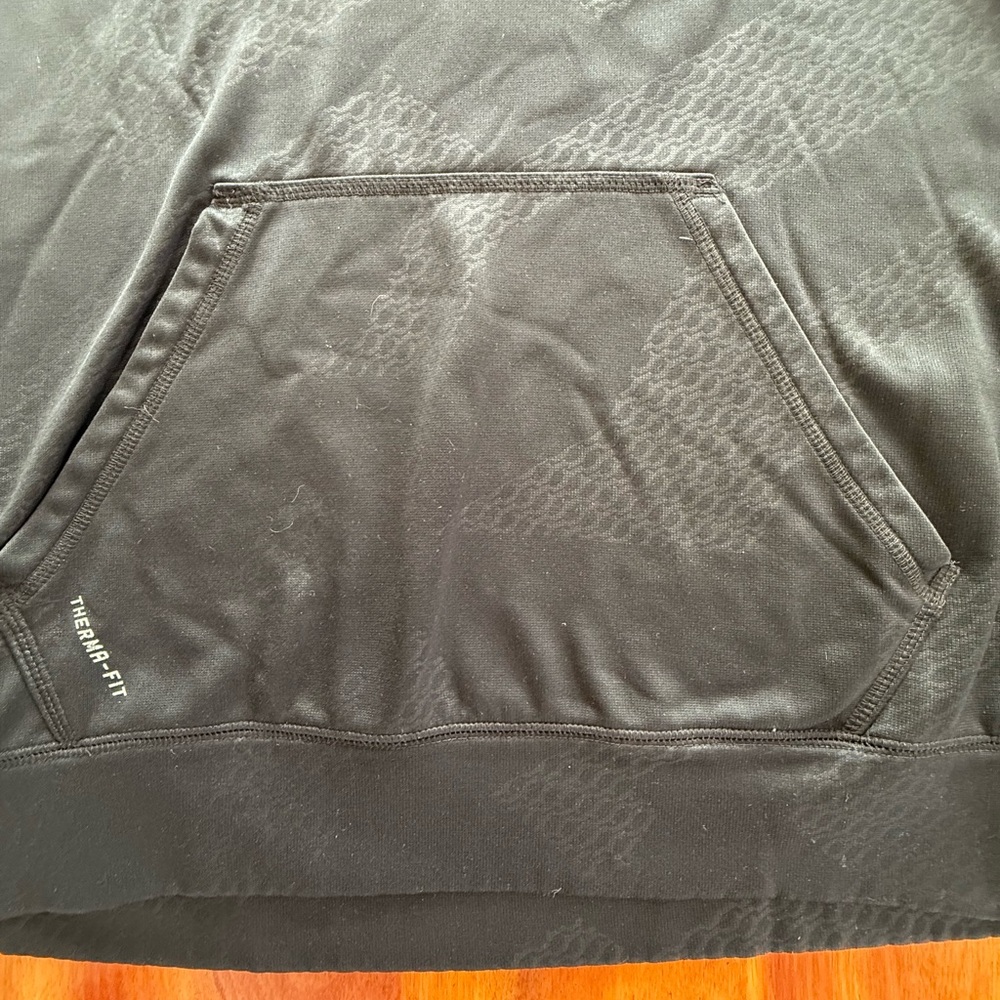 Nike Therma-Fit Black Pullover Hoodie With Neon Green Lining Size Medium - Picture 3 of 6